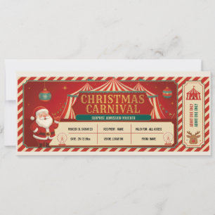 Christmas Carnival Ticket Surprise Gift Reveal DIY Invitation