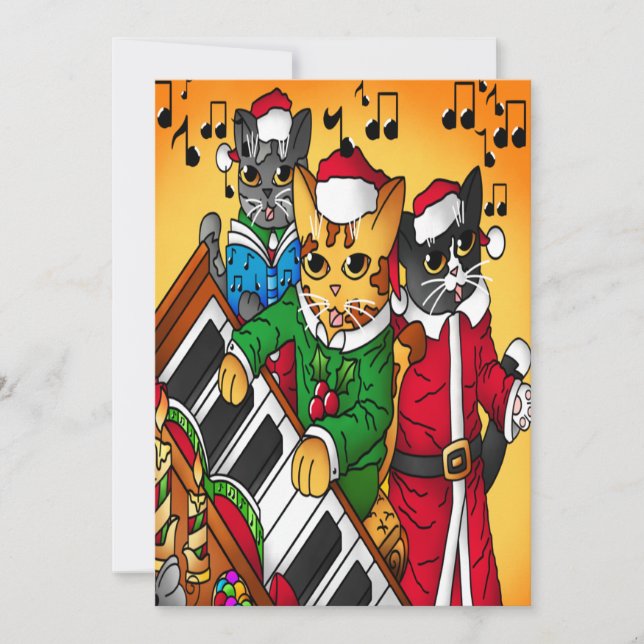 Christmas Carol Cats Card (Front)