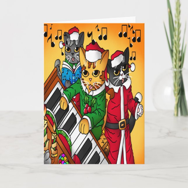 Christmas Carol Cats Card (Front)