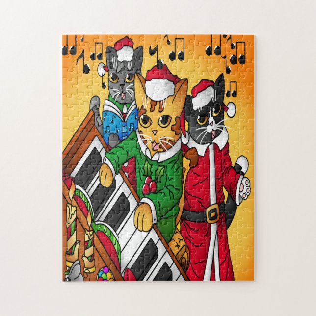 Christmas Carol Cats Jigsaw Puzzle (Vertical)