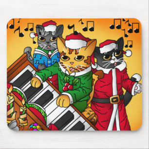 Christmas Carol Cats Mouse Mat