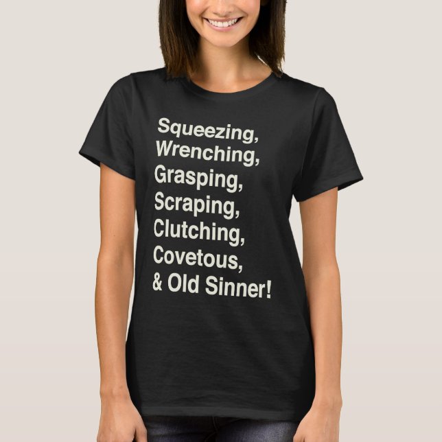 Christmas Carol Ebenezer Scrooge Holiday Design li T-Shirt (Front)