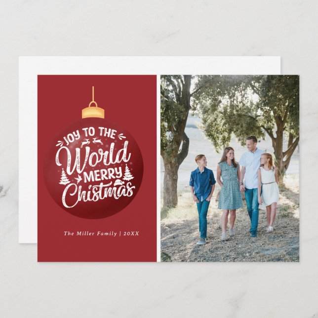 Christmas Carol Family Photo Christmas Cards (Front/Back)