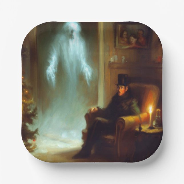 Christmas Carol Ghost of Christmas Past Paper Plate (Front)