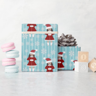 Christmas Carol Girl Wrapping Paper