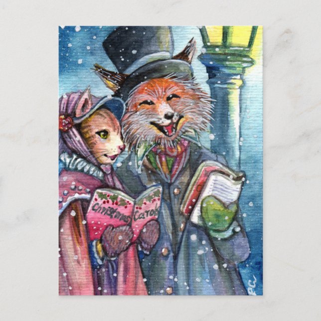 Christmas Carol Holiday Postcard (Front)