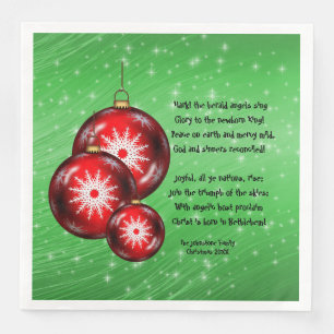 Christmas Carol Lyrics Hark Herald Angels Napkin