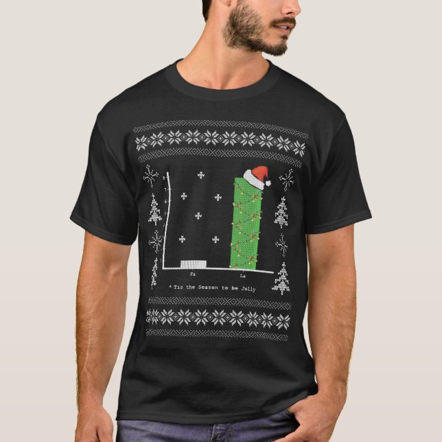 Christmas Carol Math Bar Graph Ugly Christmas T-Shirt (Front)