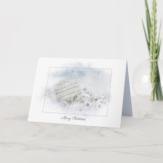 Christmas carol music with ornaments card (Front)