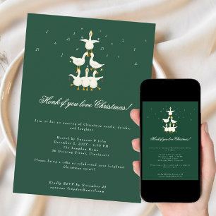 Christmas Carol party funny geese choir invitation