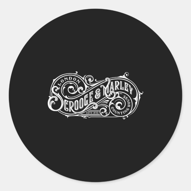 Christmas Carol Scrooge And Marley Counting House  Classic Round Sticker (Front)