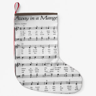 Christmas Carol Sheet Music Away in a Manger Small Christmas Stocking