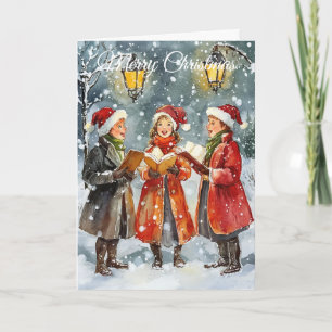 Christmas Carol Singers Holiday Card