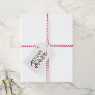 Christmas carol singing cats gift tags