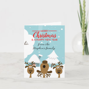 Christmas carol singing reindeer Christmas Invitat Invitation