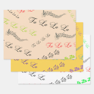 Christmas Carol theme-Fa, la, la, Wrapping Paper Sheet
