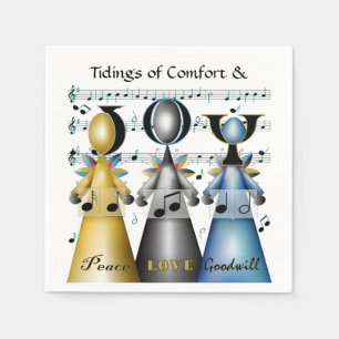 Christmas Carolers Angels Choir Singers Holidays Napkin