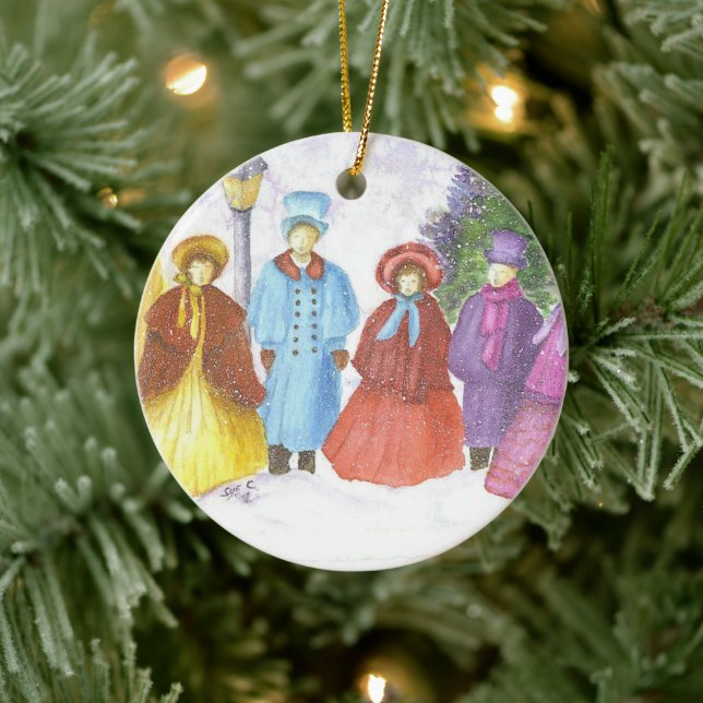 Christmas Carolers Ceramic Tree Decoration (Tree)