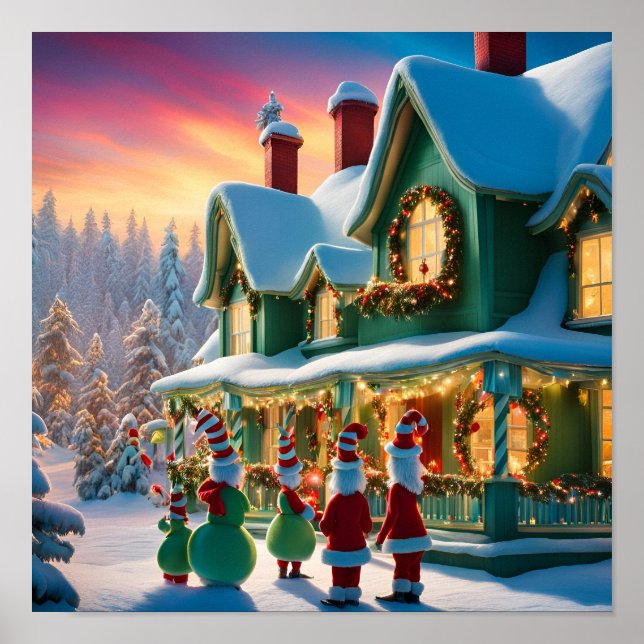 Christmas carolers in Whoville-Inspired  Poster (Front)