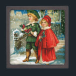 Christmas Carolers Jewellery Box<br><div class="desc">Vintage Christmas greeting card illustration..</div>