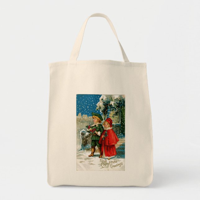 Christmas Carolers Tote Bag (Front)