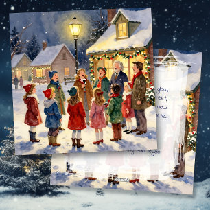 Christmas Carolers Vintage Holiday Card