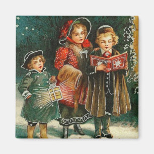 Christmas Carolers Vintage Magnet