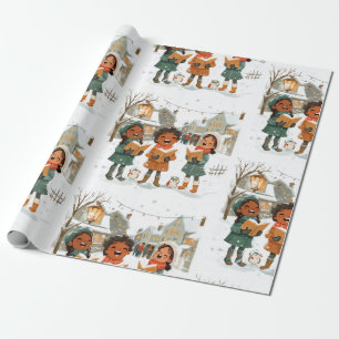 Christmas Carolers Wrapping Paper