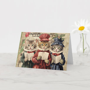 Christmas Caroling Cats Card