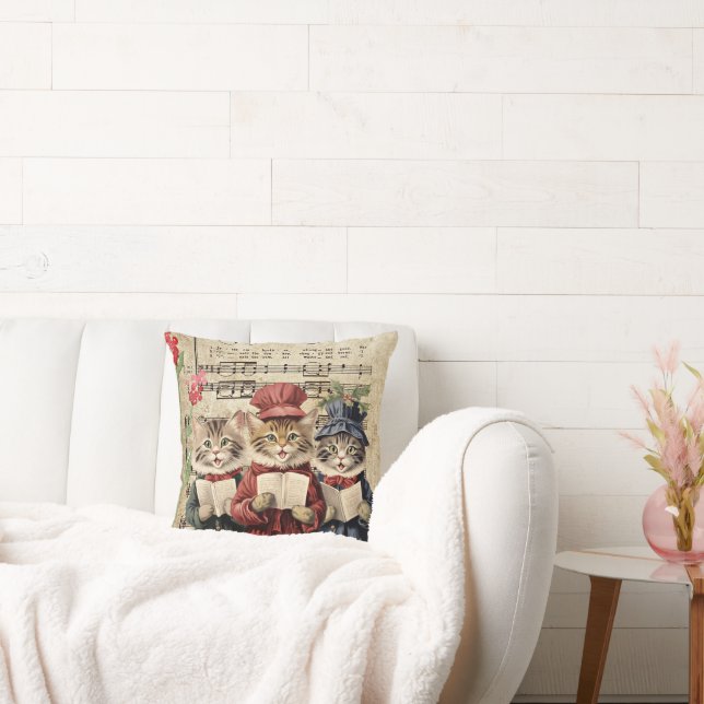 Christmas Caroling Cats Cushion (Couch)