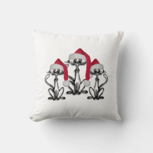Christmas Caroling Cats Joyous Fun Cushion