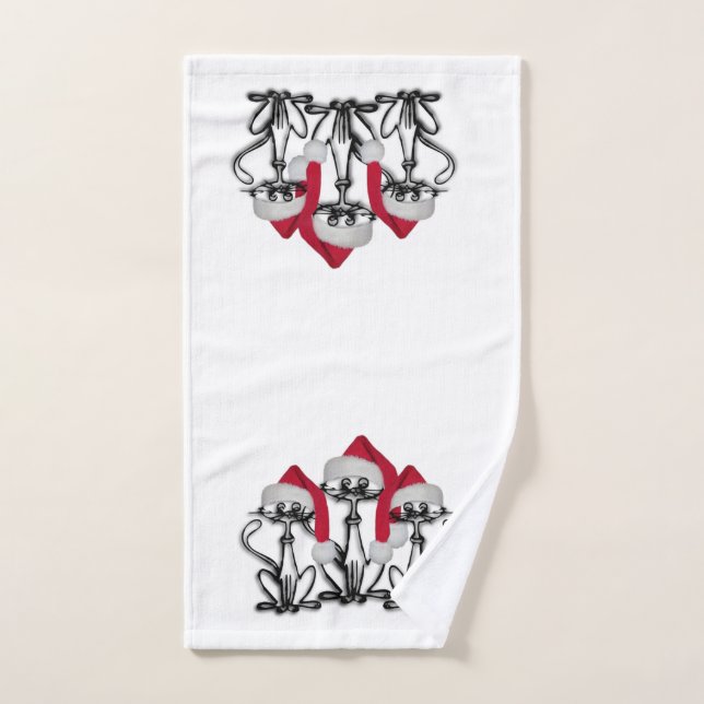 Christmas Caroling Cats Joyous Fun Hand Towel (Hand Towel)