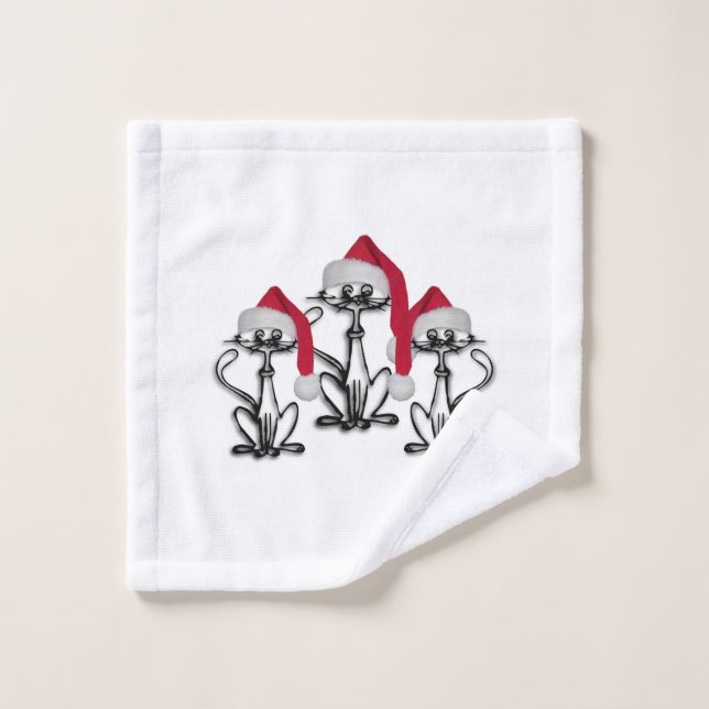 Christmas Caroling Cats Joyous Fun Wash Cloth (Wash Cloth)