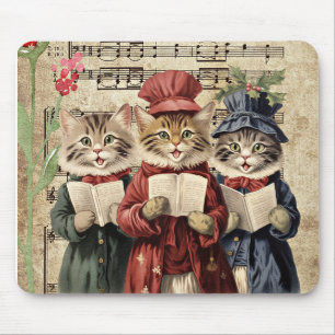 Christmas Caroling Cats Mouse Mat