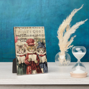 Christmas Caroling Cats Plaque