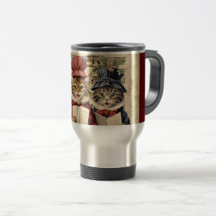 Christmas Caroling Cats Travel Mug