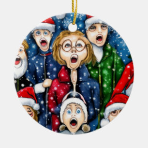 Christmas Caroling Ceramic Tree Decoration