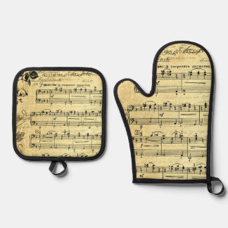 Christmas Caroling Oven Mitt & Pot Holder Set