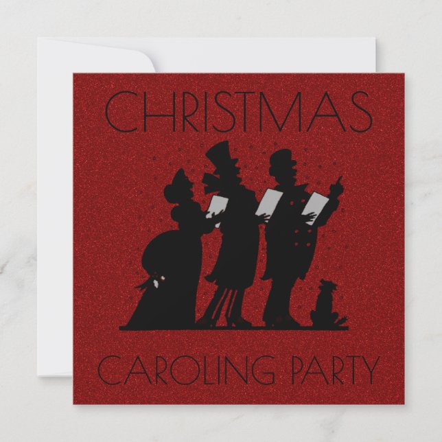 Christmas Caroling Party | Victorian Faux Glitter Invitation (Front)