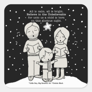 Christmas Caroling Square Sticker