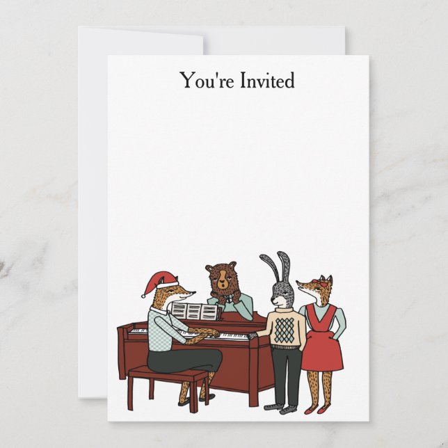 Christmas Carols around the Piano Invitation (Front)