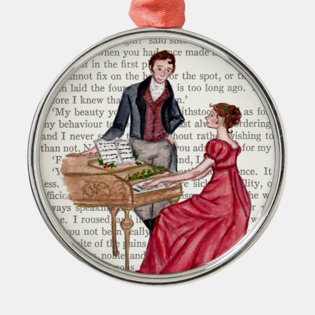 Christmas Carols at Pemberley Metal Tree Decoration (Front)