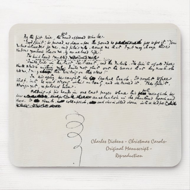 CHRISTMAS CAROLS CHARLES DICKENS MANUSCRIPT MOUSE MAT (Front)