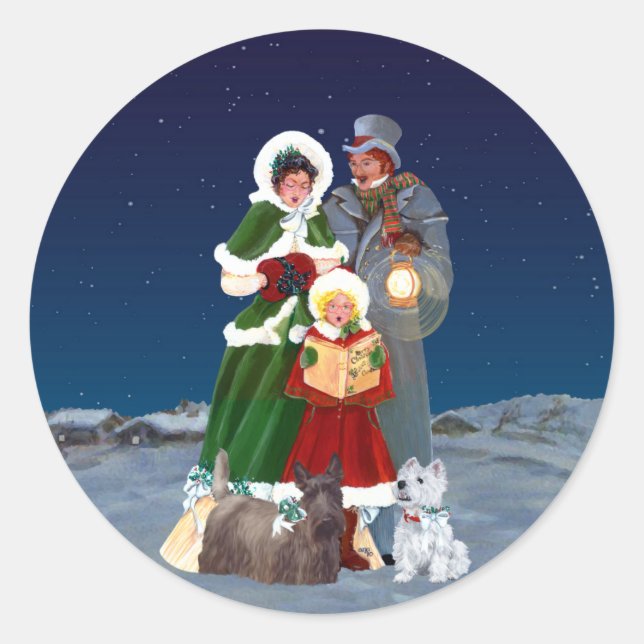 Christmas Carols Classic Round Sticker (Front)