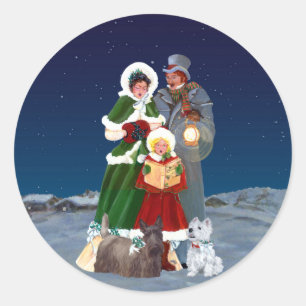 Christmas Carols Classic Round Sticker