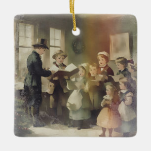 Christmas Carols from long past Ceramic Ornament