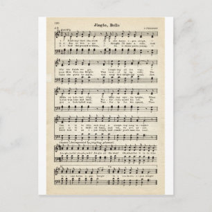 Christmas Carols: Jingle Bells Holiday Postcard