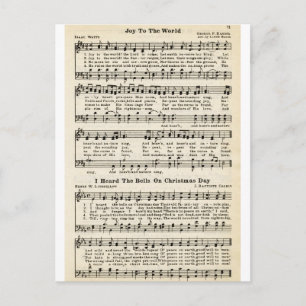 Christmas Carols: Joy to the World Holiday Postcard