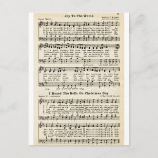 Christmas Carols: Joy to the World Holiday Postcard