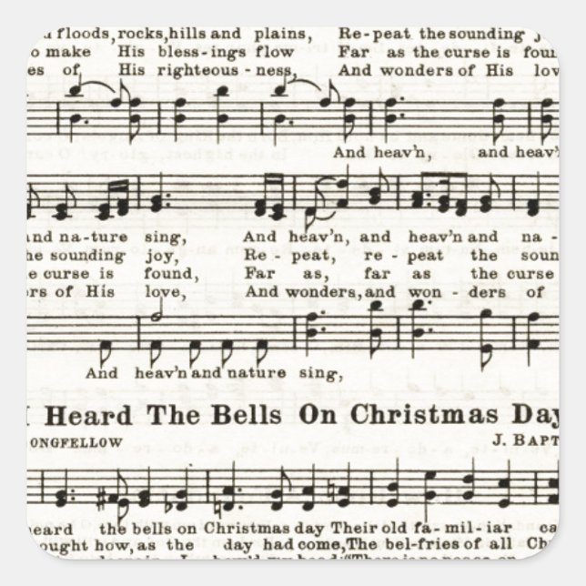 Christmas Carols: Joy to the World Square Sticker (Front)